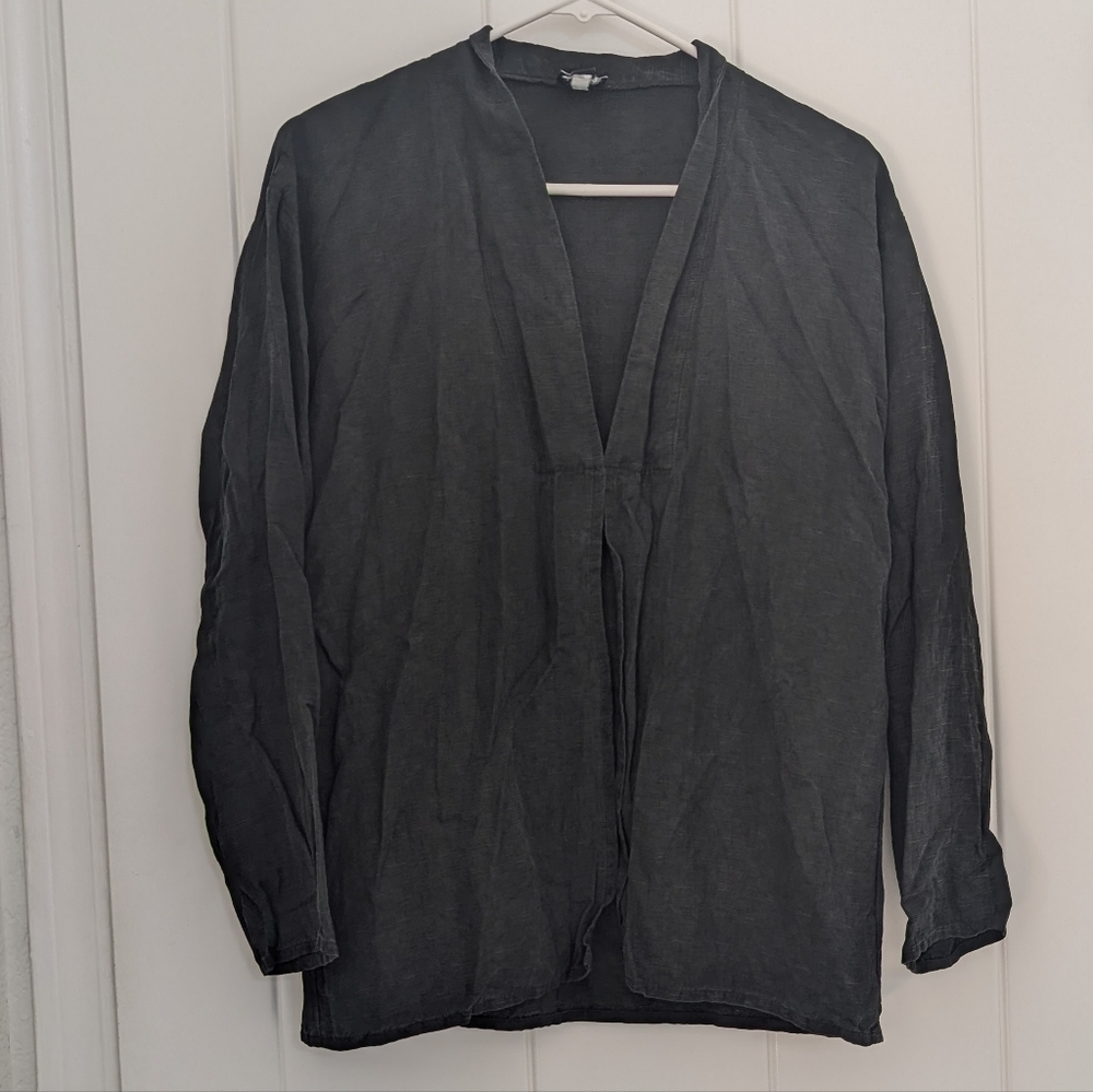 Eileen Fisher Textured Silk Linen Blazer